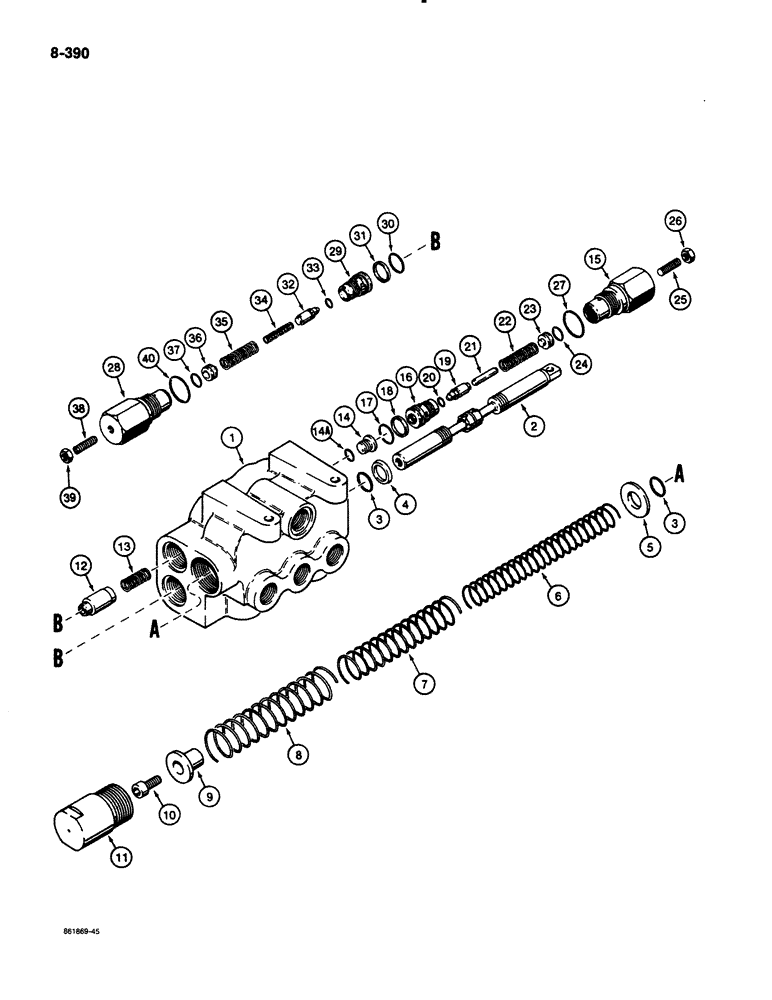 Схема запчастей Case 580K - (08-390) - BACKHOE SWING SEQUENCE VALVE (08) - HYDRAULICS