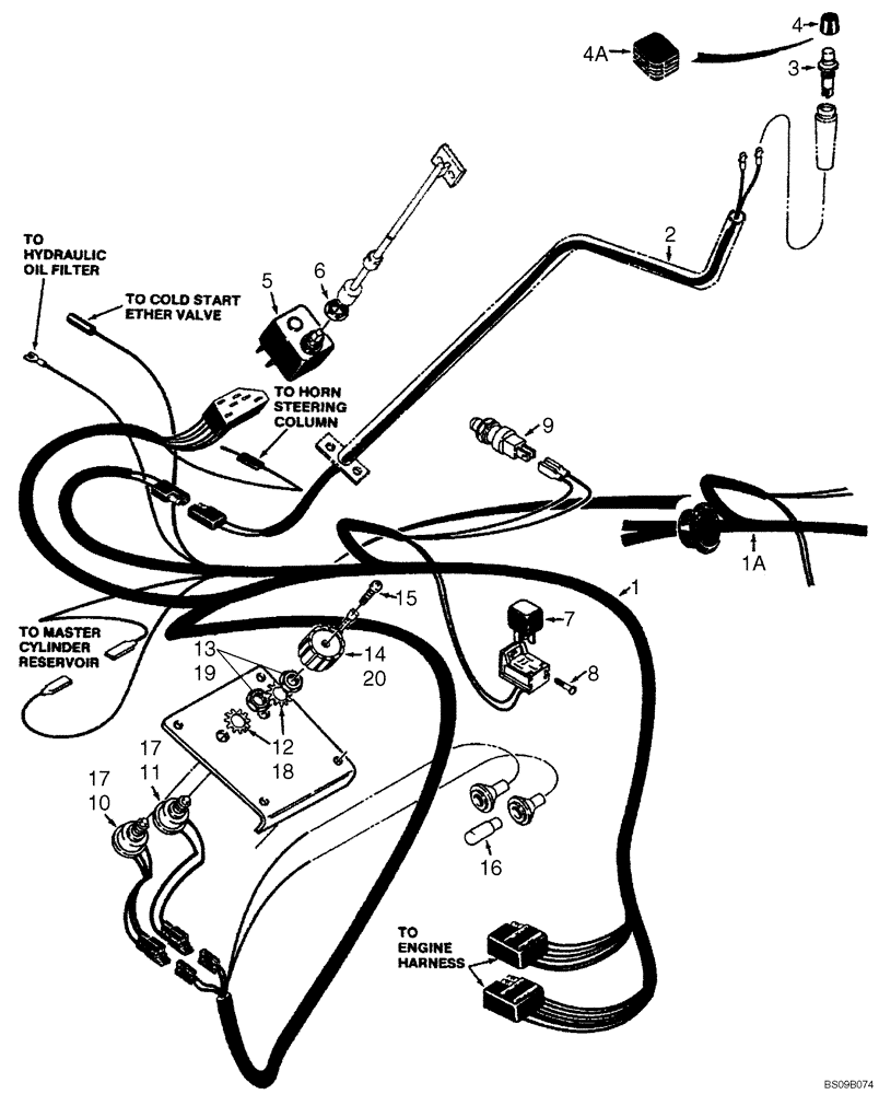 Схема запчастей Case 580K - (04-110) - FRONT CONSOLE WIRING HARNESS AND CONNECTIONS (04) - ELECTRICAL SYSTEMS