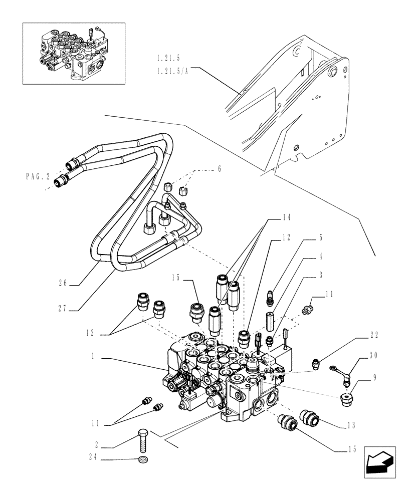 Схема запчастей Case TX945 - (9.08407[01]) - 4 SPOOL VALVE - OPTIONAL CODE 749002131 - VERSION (03-04) (35) - HYDRAULIC SYSTEMS