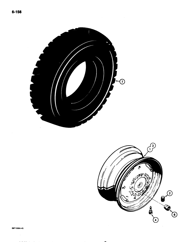 Схема запчастей Case 1825 - (6-156) - WHEELS AND TIRES (06) - POWER TRAIN