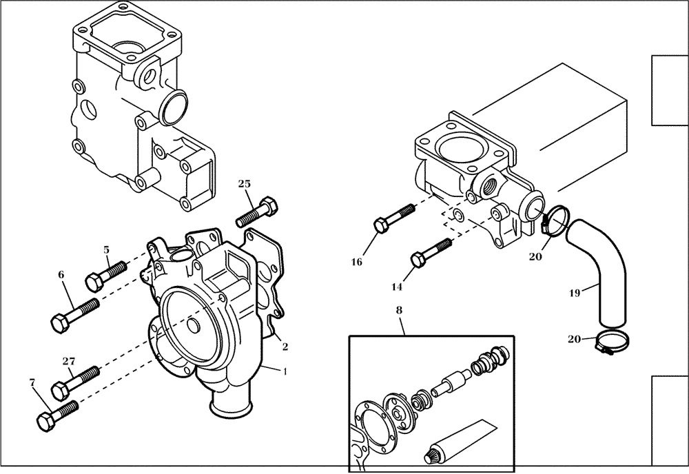 Схема запчастей Case 321D - (95.170[001]) - WATER PUMP ASSY (S/N 591052-UP) No Description