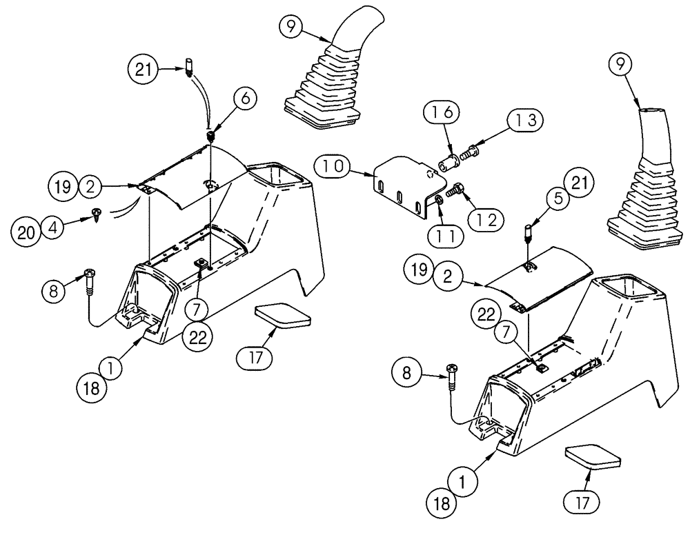 Схема запчастей Case 75XT - (09-12) - CONSOLE, CONTROL (09) - CHASSIS