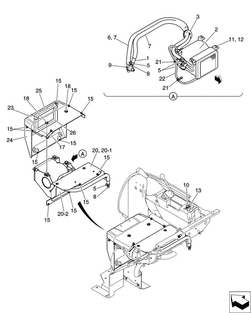 Схема запчастей Case CX31B - (01-093[01]) - HOSE ASSY, HEATER (50) - CAB CLIMATE CONTROL