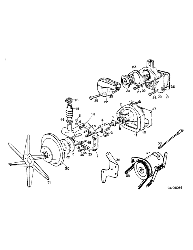 Схема запчастей Case 4140 - (12-08) - WATER PUMP, CHRYSLER ENGINE (04) - Drive Train