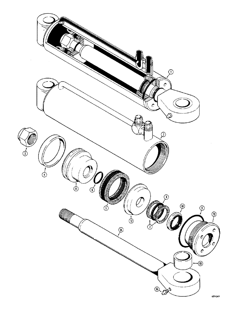 Схема запчастей Case 680CK - (210) - A18679 DROTT CLAM CYLINDER (35) - HYDRAULIC SYSTEMS