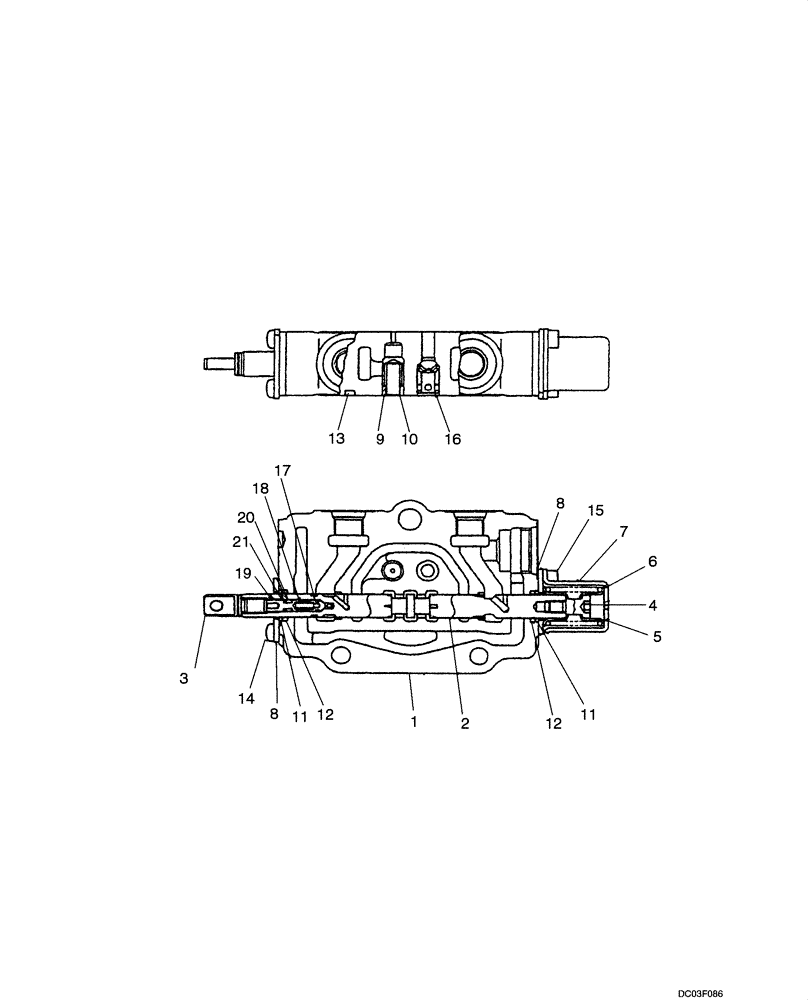 Схема запчастей Case CX14 - (08-27[00]) - VALVE ASSY - DOZER BLADE (08) - HYDRAULICS