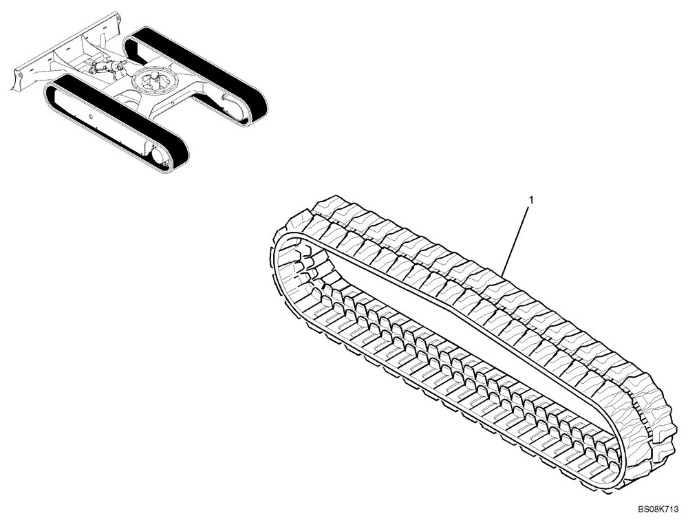 Схема запчастей Case CX27B BTW - (02-009) - SHOE ASSY (PV61D00018F1) (48) - TRACKS & TRACK SUSPENSION