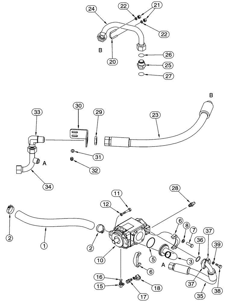 Схема запчастей Case 721C - (08-02) - HYDRAULICS - RESERVOIR TO HYDRAULIC PUMP (08) - HYDRAULICS