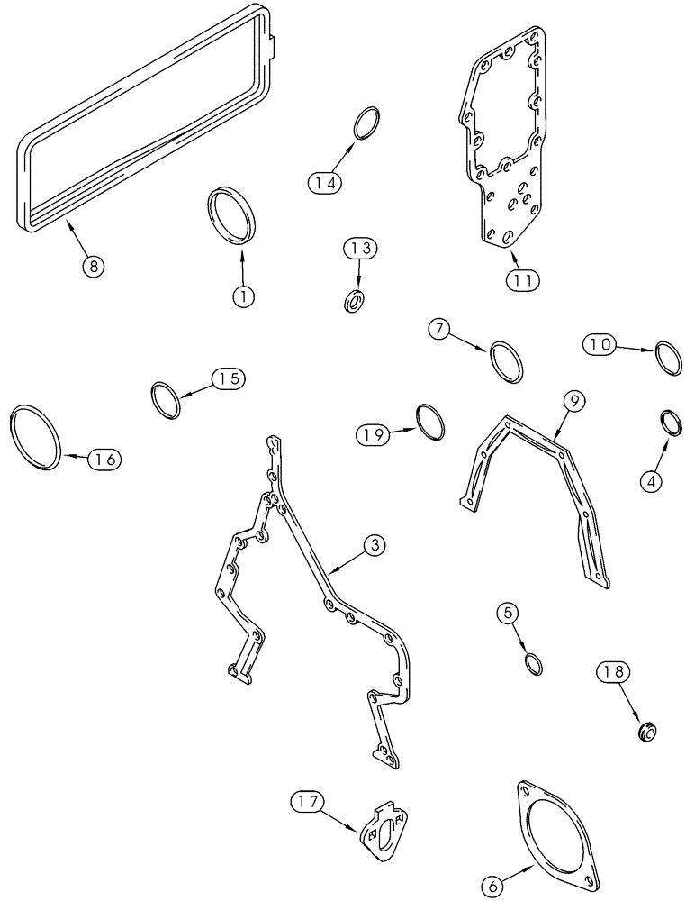 Схема запчастей Case 960 - (02-23) - GASKET KIT (02) - ENGINE