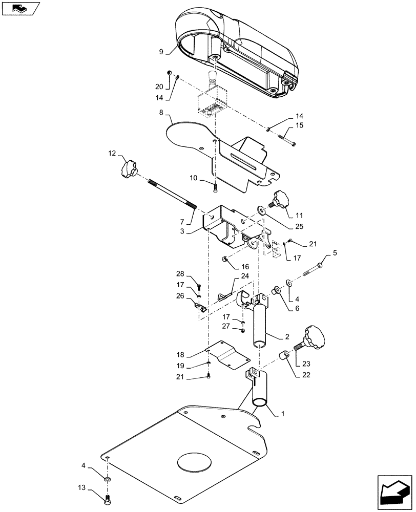 Схема запчастей Case 621F - (55.512.CL[01]) - JOYSTICK STEERING, ARMREST, JOYSTICK CONTROL (55) - ELECTRICAL SYSTEMS