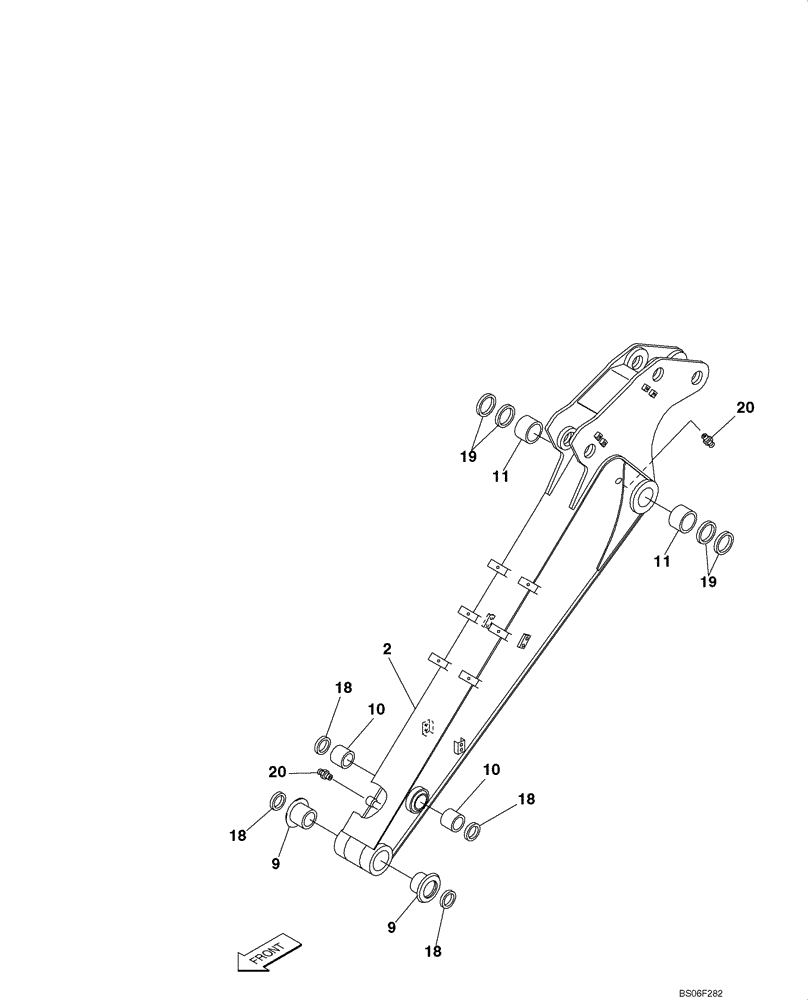 Схема запчастей Case CX135SR - (09-42B) - ARM, OFFSET - 2,10 M (09) - CHASSIS/ATTACHMENTS