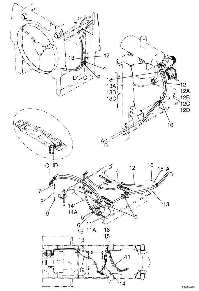 Схема запчастей Case 921E - (09-80) - AIR CONDITIONING HOSES (09) - CHASSIS