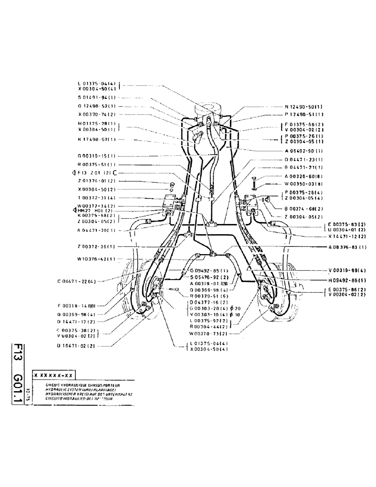 Схема запчастей Case RC200L - (051) - HYDRAULIC SYSTEM UNDERCARRIAGE 