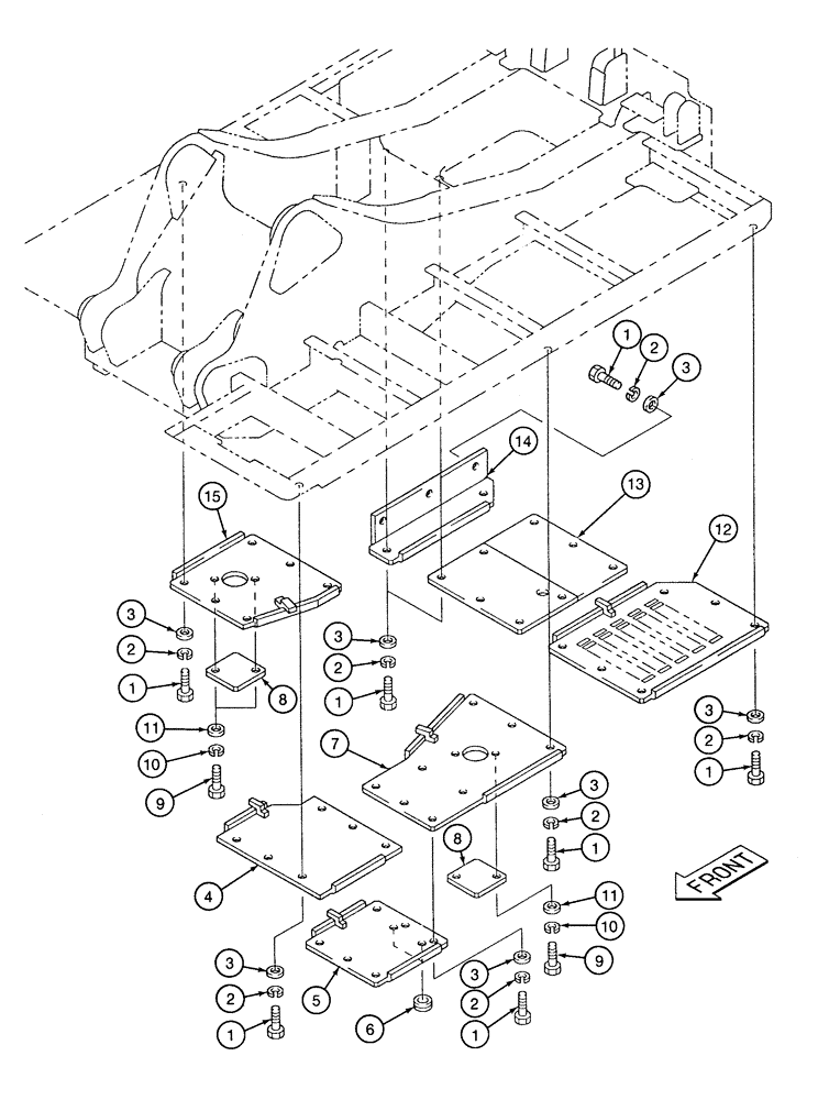 Схема запчастей Case 9060 - (9-08) - TURNTABLE GUARDS (09) - CHASSIS/ATTACHMENTS