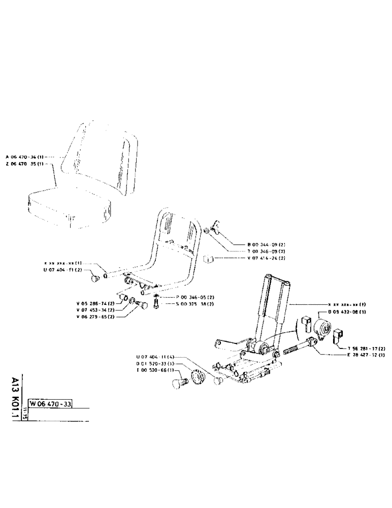 Схема запчастей Case 75P - (012) - SEAT (05) - UPPERSTRUCTURE CHASSIS