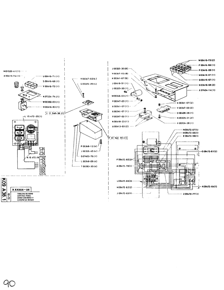 Схема запчастей Case SC150K - (090) - CONTROL PANEL 