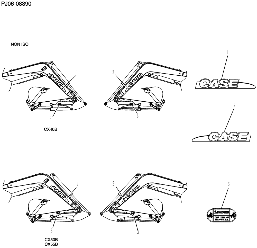 Схема запчастей Case CX50B - (989-29[1]) - NAME PLATE INSTAL ATTACHMENT (90) - PLATFORM, CAB, BODYWORK AND DECALS