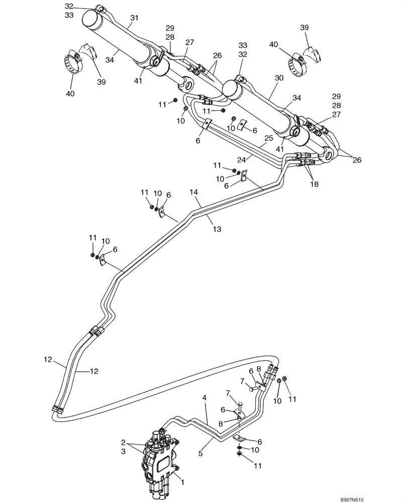 Схема запчастей Case 580M - (08-05) - HYDRAULICS - CYLINDER, LOADER BUCKET (08) - HYDRAULICS