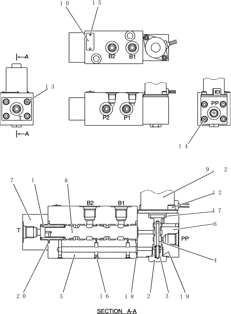 Схема запчастей Case CX50B - (HC862) - VALVE ASSEMBLY, SOLENOID (35) - HYDRAULIC SYSTEMS