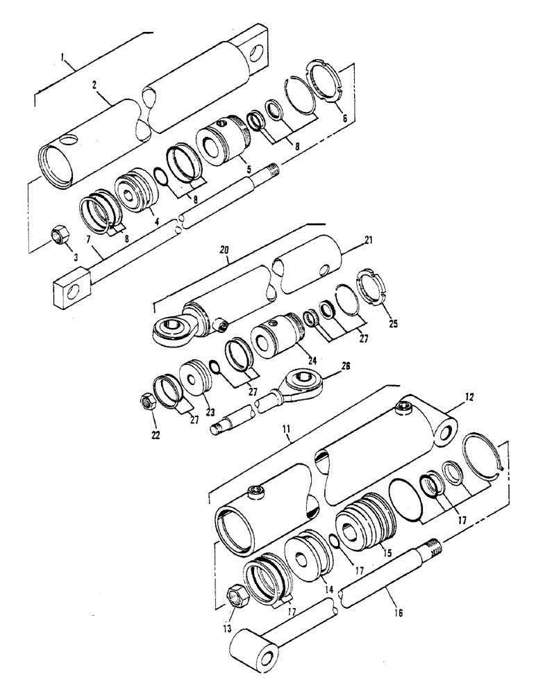 Схема запчастей Case 30 - (24) - STEERING CYLINDER ASSEMBLY, BACKFILL BLADE LIFT & CYLINDER ASSEMBLIES 