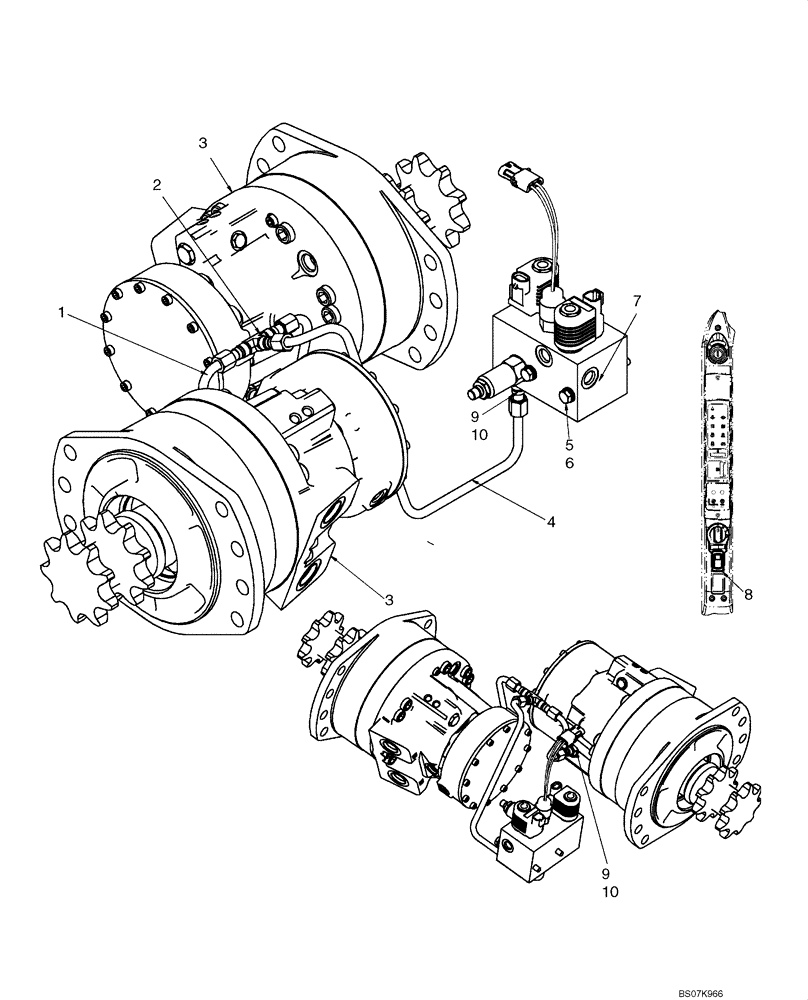 Схема запчастей Case 420 - (06-23) - HYDROSTATICS - TWO SPEED, DRIVE MOTORS (MECHANICAL CONTROL) (06) - POWER TRAIN