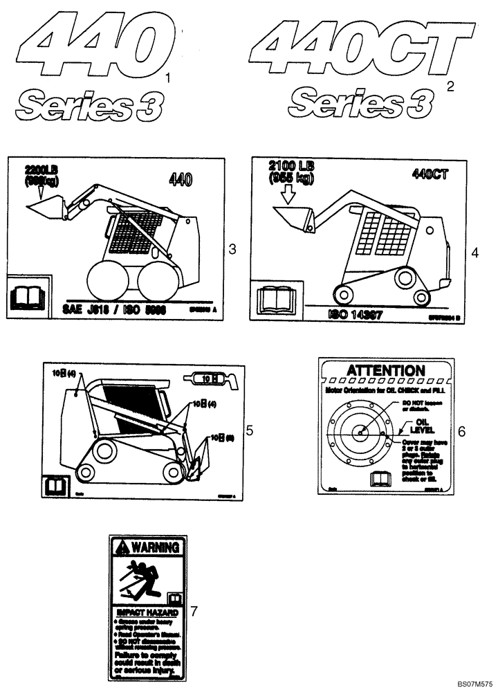 Схема запчастей Case 440 - (09-70) - DECALS (09) - CHASSIS