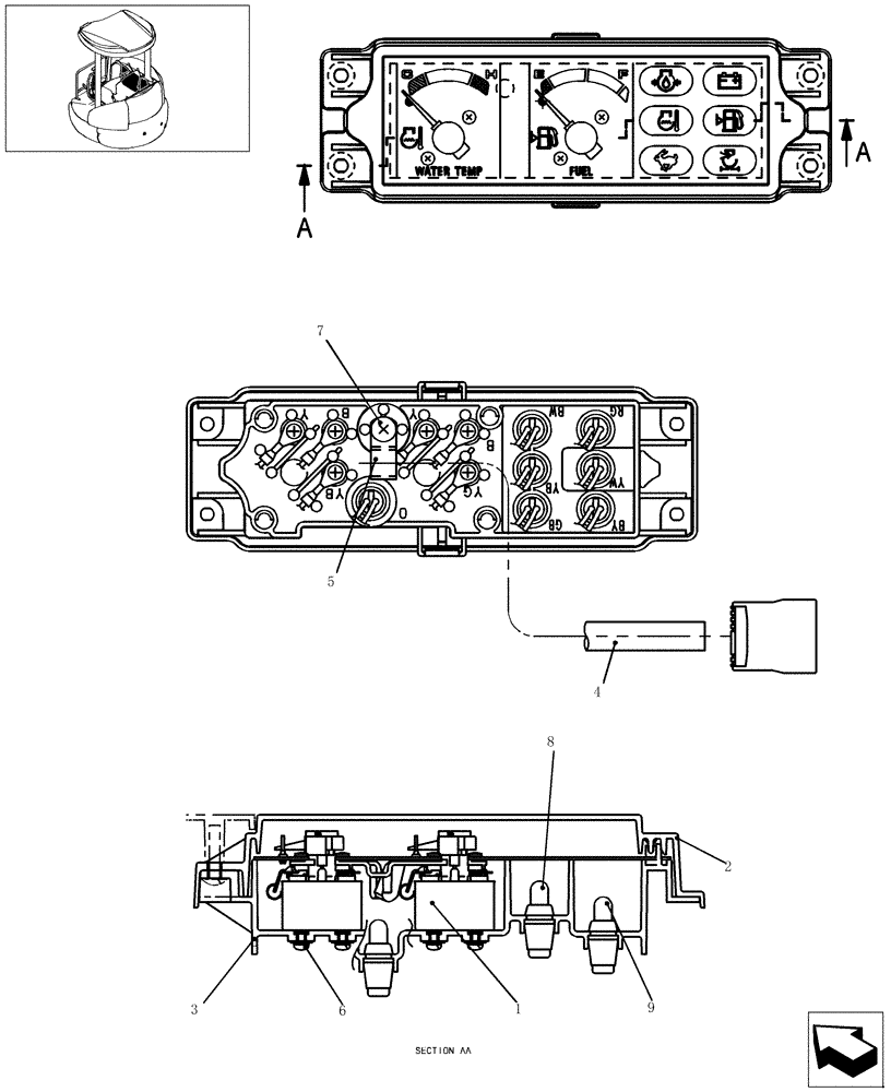 Схема запчастей Case CX22B - (265-01[1]) - ELECTRIC SYSTEM - PANEL INSTRUMENTS (55) - ELECTRICAL SYSTEMS