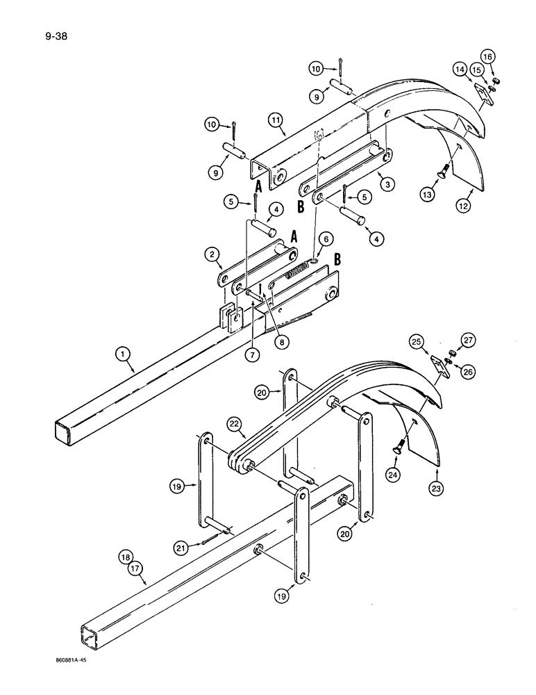 Схема запчастей Case 360 - (9-038) - CRUMBER BOOM ATTACHMENTS (09) - CHASSIS/ATTACHMENTS