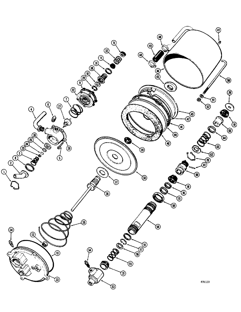 Схема запчастей Case W10B - (116) - HYDROVAC CYLINDER (07) - BRAKES