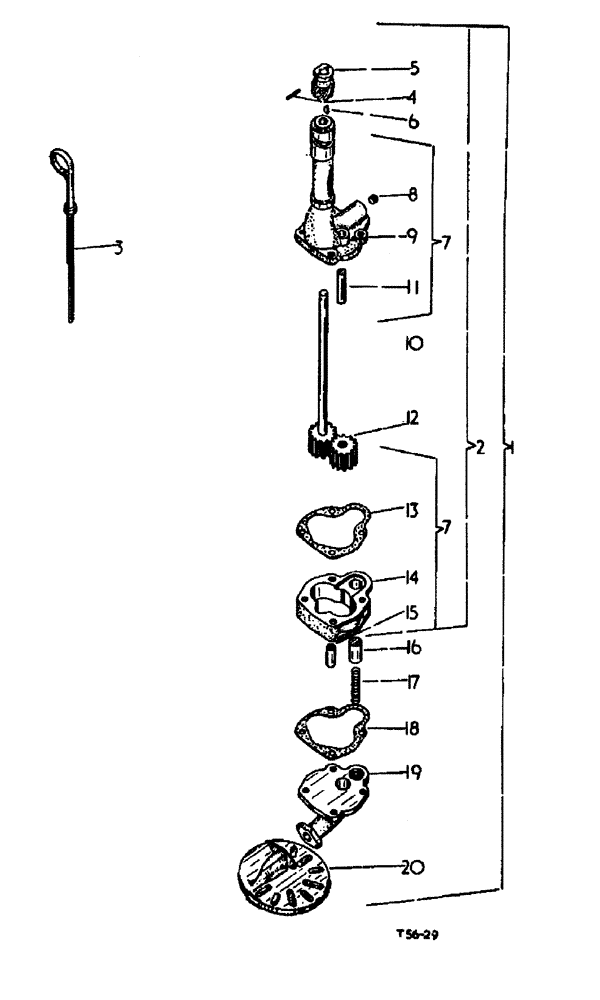 Схема запчастей Case 500 - (12-138) - LUBRICATION SYSTEM PETROL ENGINE No Description