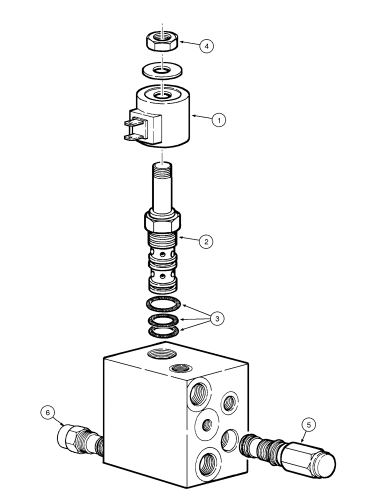 Схема запчастей Case 845 - (08-072[01]) - DIFFERENTIAL LOCK - SOLENOID VALVE (08) - HYDRAULICS