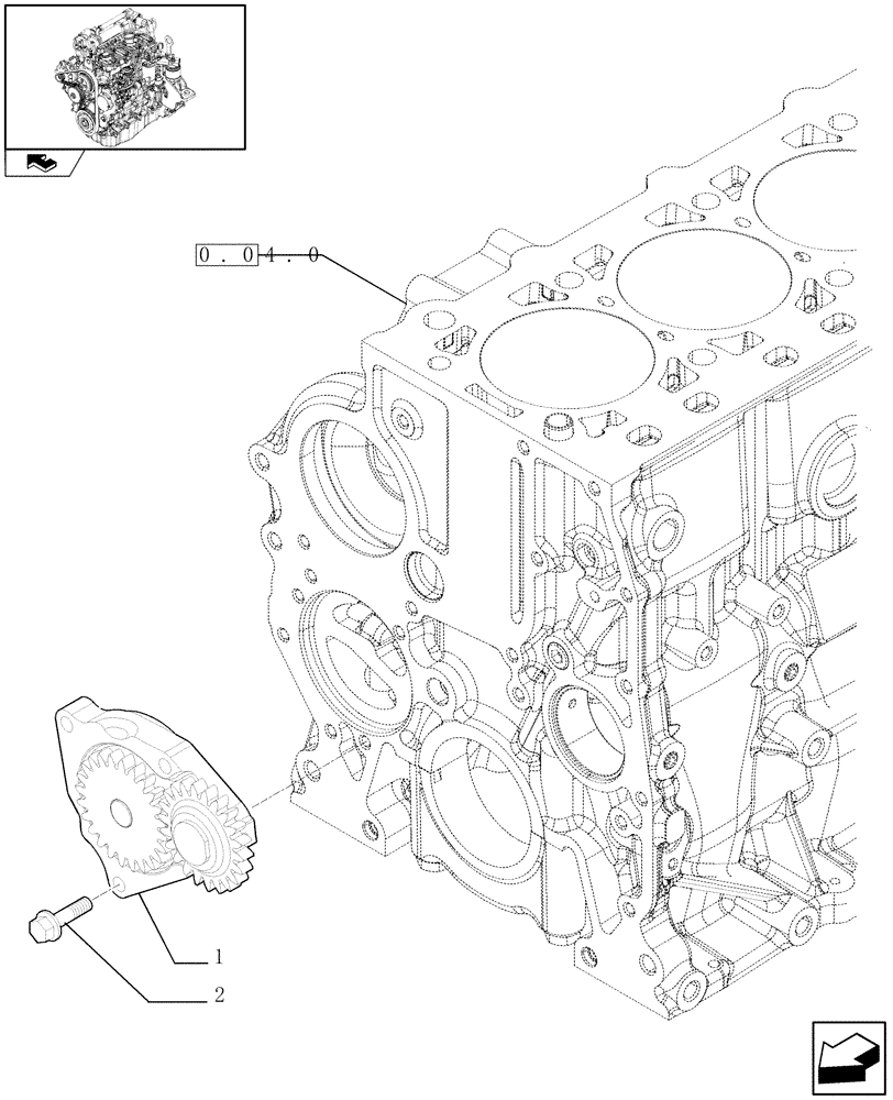 Схема запчастей Case F5CE9454E A001 - (0.30.0) - PUMP, ENGINE OIL & RELATED PARTS (504154680) 