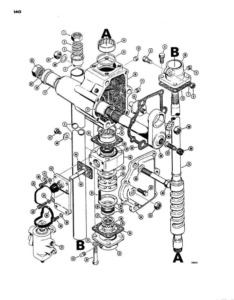 Схема запчастей Case W24 - (140) - L19818 STEERING GEAR (05) - STEERING