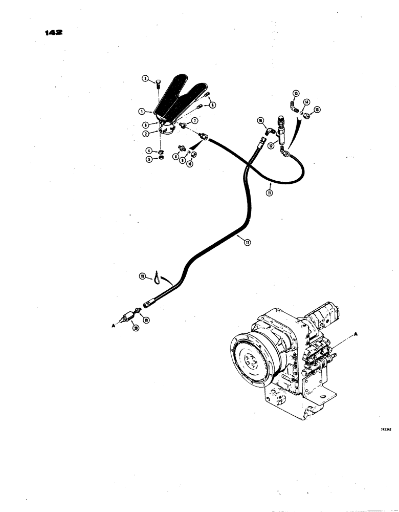 Схема запчастей Case W24B - (142) - CLUTCH CUTOUT PARTS (06) - POWER TRAIN