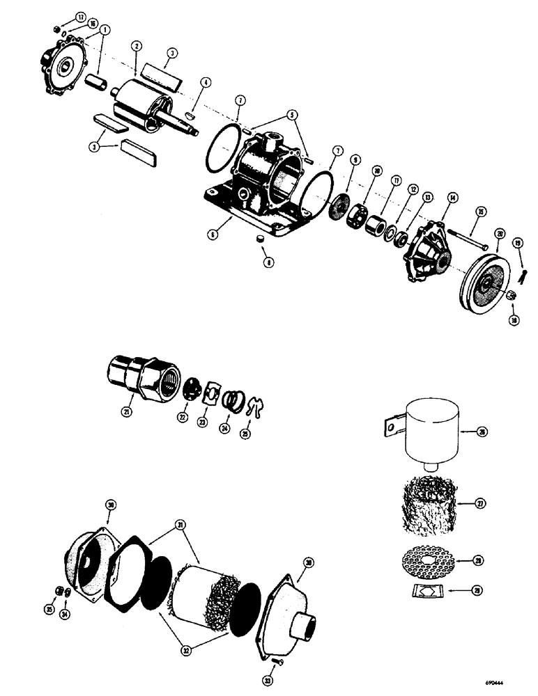 Схема запчастей Case W8B - (120) - HYDROVAC VACUUM PUMP, CHECK VALVE, A18529 AIR CLEANER (04) - UNDERCARRIAGE