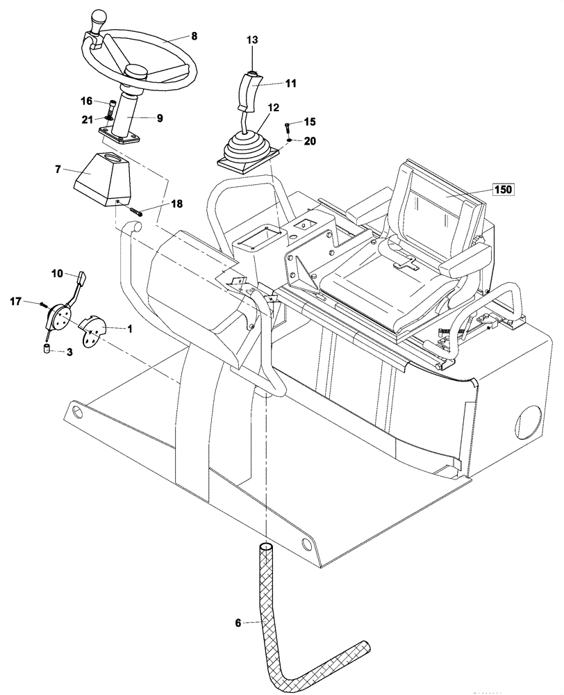 Схема запчастей Case DV202 - (12-185/124[01]) - OPERATORS COMPARTMENT CONTROLS (12) - Chassis/Attachments