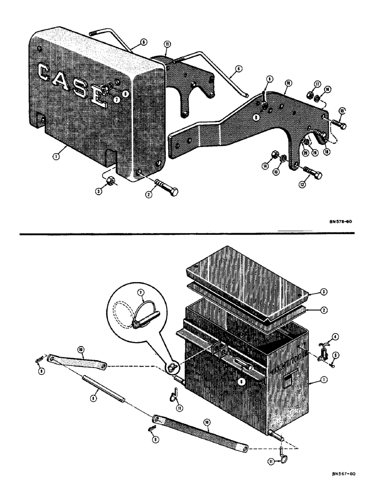 Схема запчастей Case 310C - (110) - REAR COUNTERWEIGHT (WITH P.T.O. AND BELT PULLEY) (05) - UPPERSTRUCTURE CHASSIS