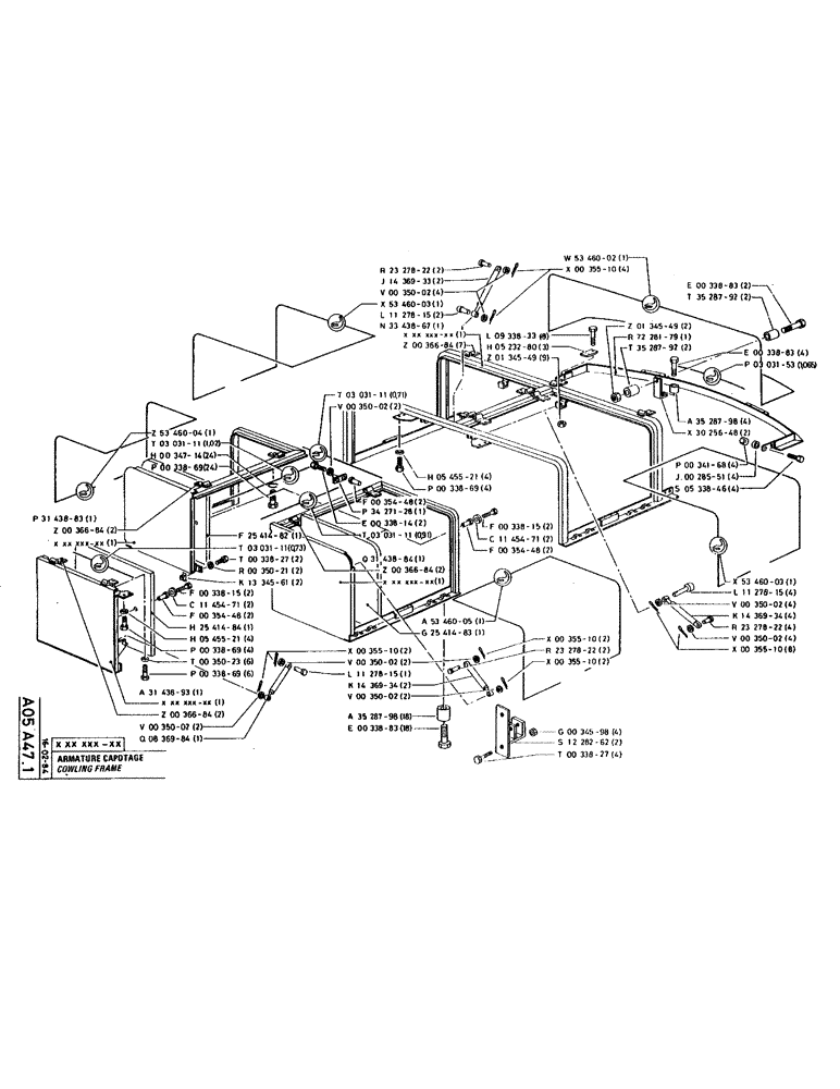 Схема запчастей Case 220 - (B-006) - COWLING FRAME (12) - Chassis/Attachments