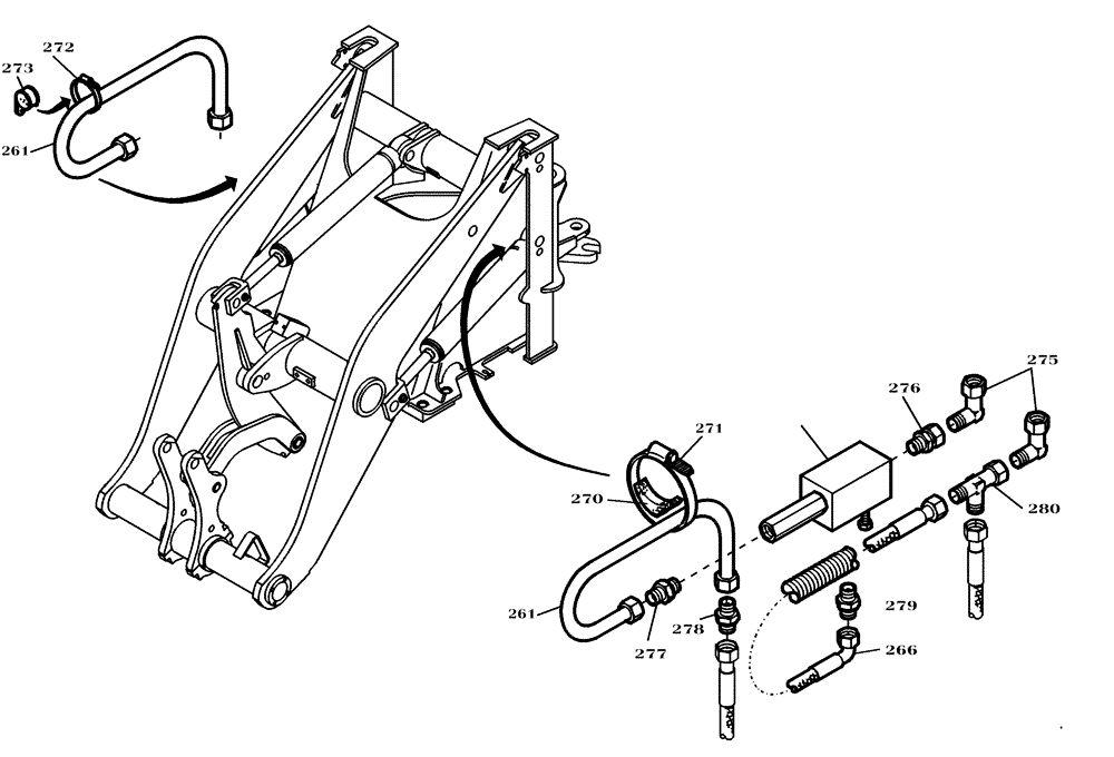 Схема запчастей Case 221D - (76.250[2811817001]) - PIPE-BREAK PROTECTION LIFT CYLINDER (35) - HYDRAULIC SYSTEMS