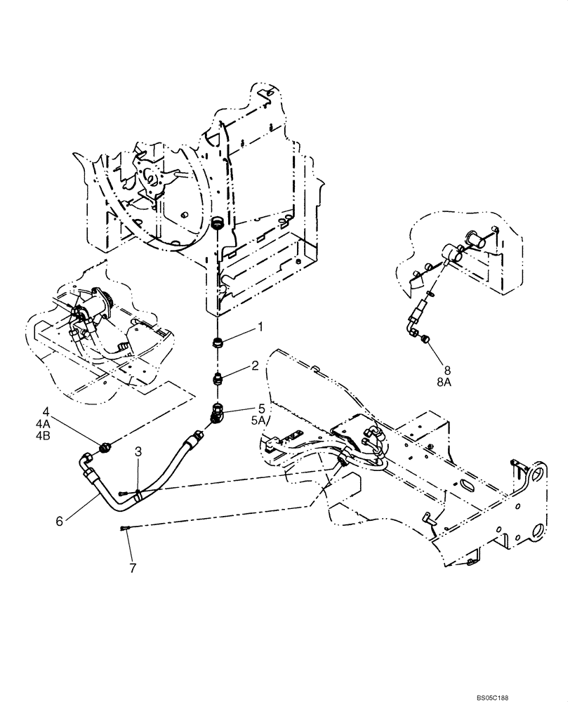 Схема запчастей Case 721D - (07-05B) - HYDRAULICS - BRAKE, MAIN - RESERVOIR - PUMP (07) - BRAKES