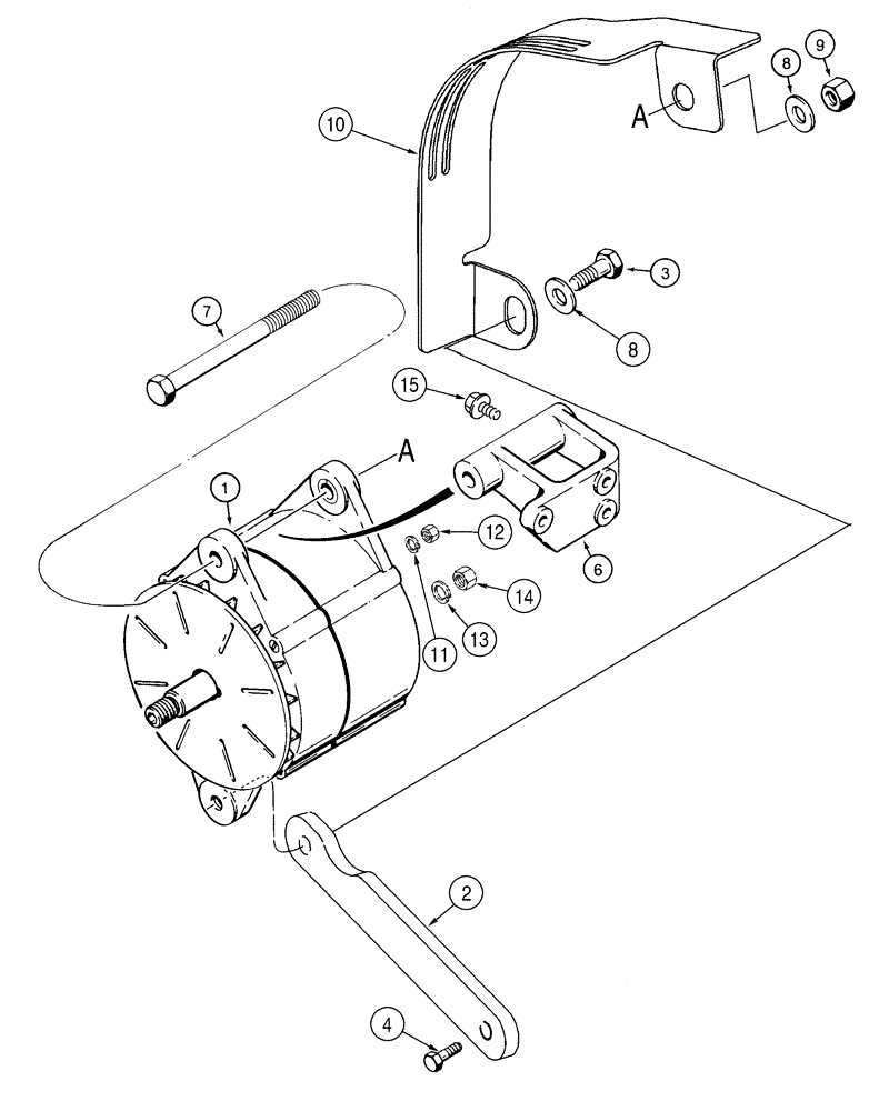 Схема запчастей Case 621D - (04-20) - ALTERNATOR - MOUNTING (04) - ELECTRICAL SYSTEMS