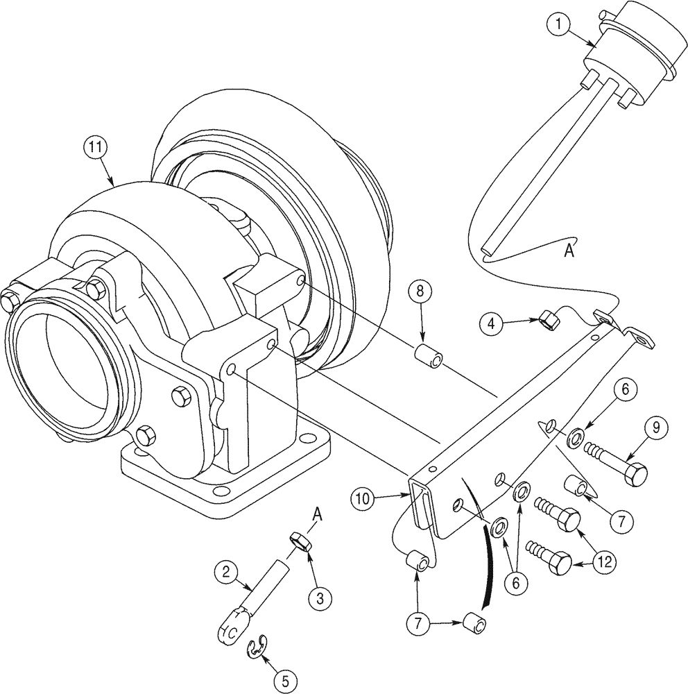 Схема запчастей Case 821C - (02-28) - WASTEGATE ACTUATOR (02) - ENGINE