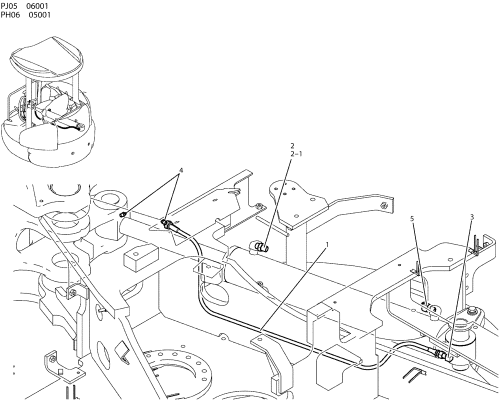 Схема запчастей Case CX50B - (01-024) - HYD LINES, CYLINDER (SWING) (35) - HYDRAULIC SYSTEMS