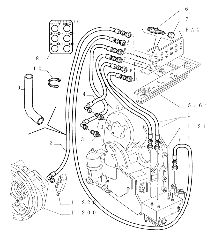 Схема запчастей Case 1850K - (6.756[01]) - HYDRAULIC DIAGNOSTIC SYSTEM Electrical System / Decals