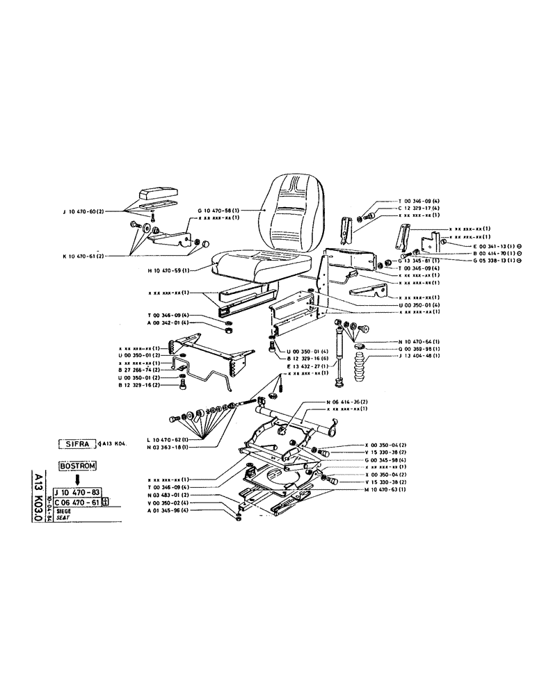 Схема запчастей Case 220 - (B-014) - SEAT (12) - Chassis/Attachments