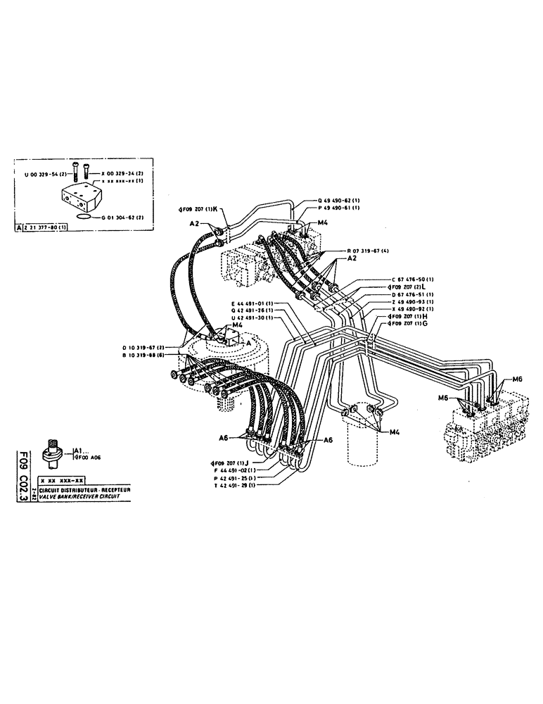 Схема запчастей Case 160CL - (105) - VALVE BANK/RECEIVER CIRCUIT (07) - HYDRAULIC SYSTEM