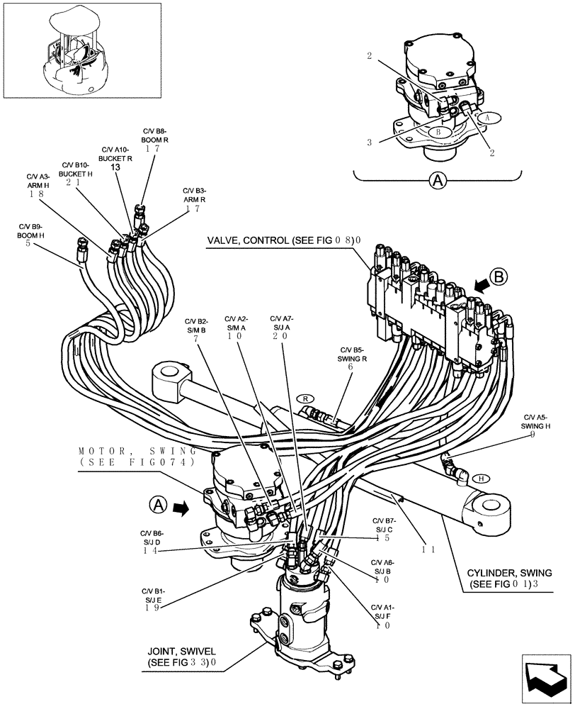 Схема запчастей Case CX31B - (714-18[1]) - HYDRAULIC ASSY, UPPER (BOOM & ARM SAFETY) (35) - HYDRAULIC SYSTEMS