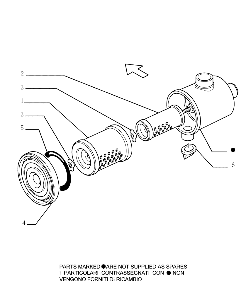 Схема запчастей Case 1850K - (0.540[02]) - DRY AIR CLEANER - COMPONENTS (01) - ENGINE