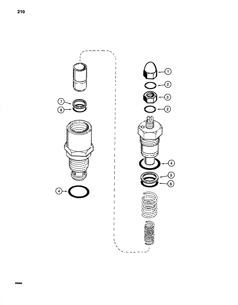 Схема запчастей Case 1280 - (210) - MAIN RELIEF VALVE (07) - HYDRAULIC SYSTEM