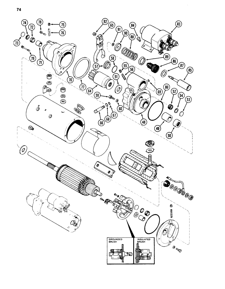 Схема запчастей Case 880C - (074) - R43343 STARTER, 504BD DIESEL ENGINE (06) - ELECTRICAL SYSTEMS